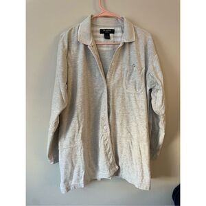 Planet & Company Large Womens Light Gray Button Up Casual Sweater